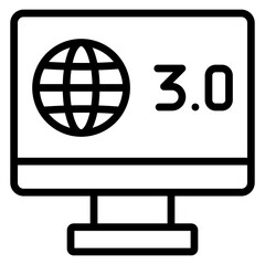 Web . Technology Vector Line Icon Design