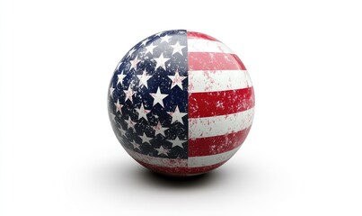 Obraz premium American flag football game ball with patriotic design. AI generated illustration.