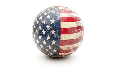 Obraz premium American flag football game ball with patriotic design. AI generated illustration.