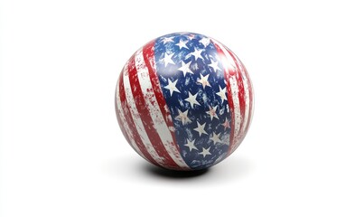 Obraz premium American flag football game ball with patriotic design. AI generated illustration.