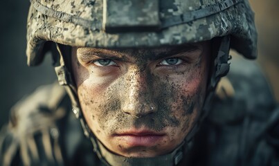 Fototapeta premium Army soldiers portrait showcasing diversity and inclusivity. AI generated illustration.