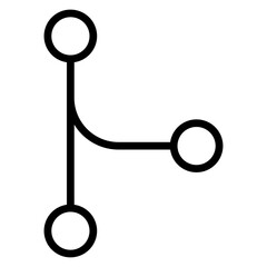 Git Merge Vector Line Icon Design