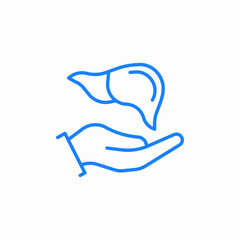 caring liver icon sign vector