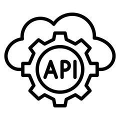 REST API Vector Line Icon Design