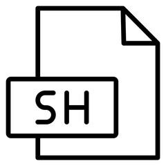 Shell Scripting Vector Line Icon Design