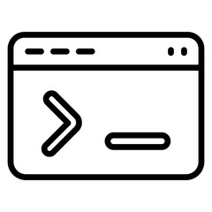Command Line Interface Vector Line Icon Design
