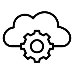 Cloud IDE Vector Line Icon Design