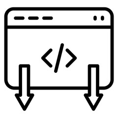Low-Code Development Vector Line Icon Design
