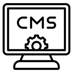 Headless CMS Vector Line Icon Design