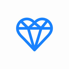 diamond heart icon sign vector