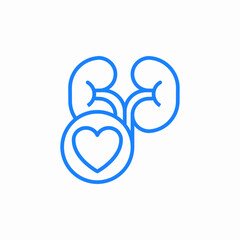 kidney heart icon sign vector