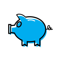 Minimal piggy bank icon. Vector