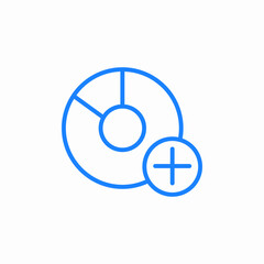 plus chart icon sign vector