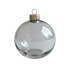 Clear glass christmas ornament ball for diy crafts and holiday decorations on transparent background