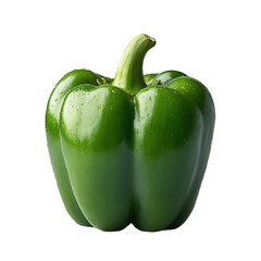 Stock photo of fresh green bell pepper vegetable isolated on black background on transparent background
