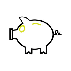 Minimal piggy bank icon. Vector