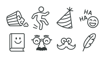 Party and celebration outline icons set &ndash; festive, fun, event symbols