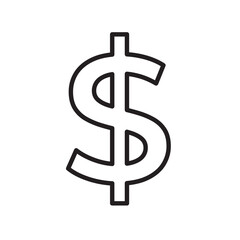 Black dollar sign icon. Vector