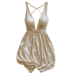 Shop elegant satin mini dress deep v neck sleeveless criss cross back dress on transparent background