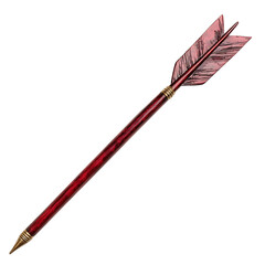 Bold Arrow with a Robust Form in Rich Burgundy Color Isolated on Transparent Background