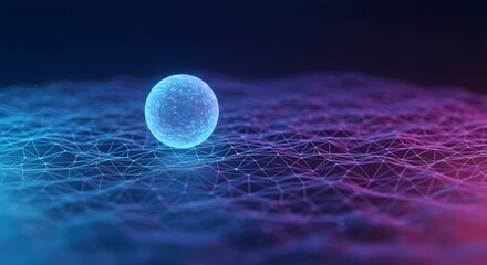 Abstract sphere on digital network