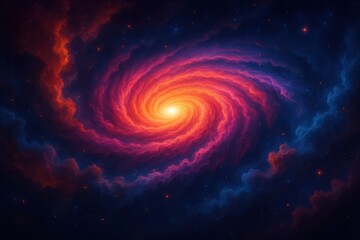 Vibrante nebulosa c&oacute;smica arremolinada con polvo estelar

