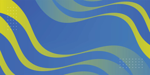 Modern minimalist blue and yellow background with halftone ornament.