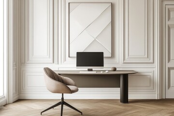 Elegant home office space with a modern aesthetic