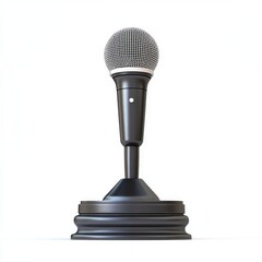 Black microphone on a pedestal