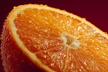 Close-up view of an orange slice.