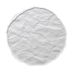 Round crumpled white paper with torn edges