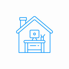home office workspace icon sign vector