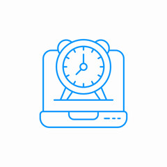 Obraz premium laptop alarm clock icon sign vector