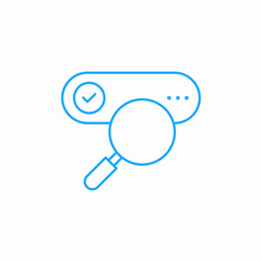 magnifying glass checkmark icon sign vector
