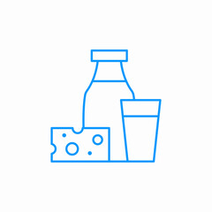 milk cheese glass icon sign vector