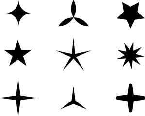 Obraz premium sparkle stars minimalist hand drawing element set