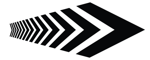 Arrow chevron symbol. Black arrows symbols set. Blend effect. Vector isolated on white.