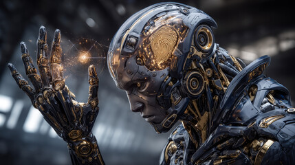 Hands of robots touch data privacy by collecting, storing, and processing personal information like biometrics and identification data. Robots must ensure secure storage and limited processing.