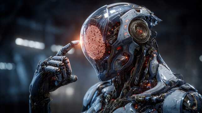 Hands of robots touch data privacy by collecting, storing, and processing personal information like biometrics and identification data. Robots must ensure secure storage and limited processing.