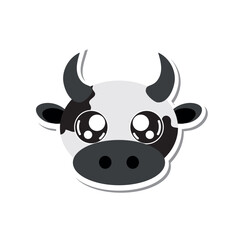 Bull cartoon head icon. Vector