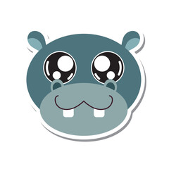 Hippo cartoon head icon. Vector