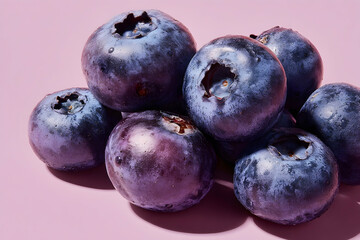 Obraz premium Close-up view of fresh blueberries.