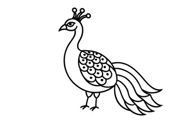 Elegant Peacock Outline for Decorative Designs