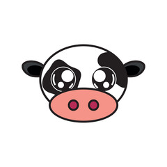 Cow cartoon face icon. Vector