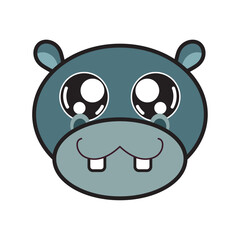 Hippo cartoon head icon. Vector