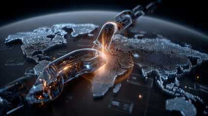 Hand touching global network connection and ensuring assurance of secure and reliable data exchange across international borders, fostering trust and confidence in digital interactions worldwide.