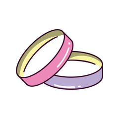 Two wedding bands icon. Vector