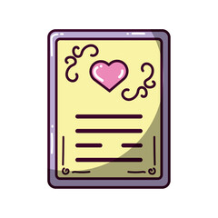 Love certificate icon. Vector