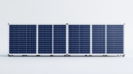 Solar Panel Array on White Background for Renewable Energy Concept