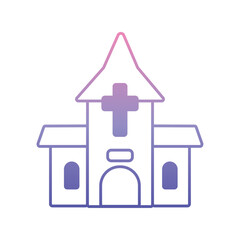 Wedding church building. Vector